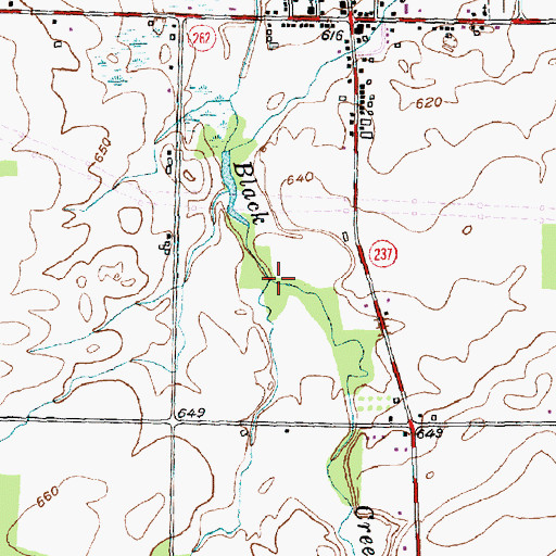 Topographic Map of Bigelow Creek, NY
