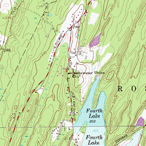 Topographic Map of Binnewater Union Church, NY