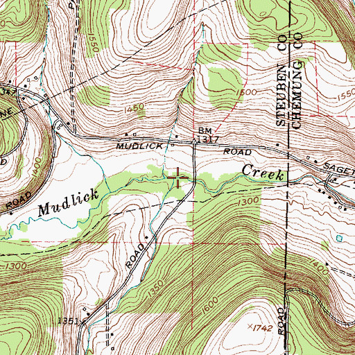 Topographic Map of Birch Creek, NY