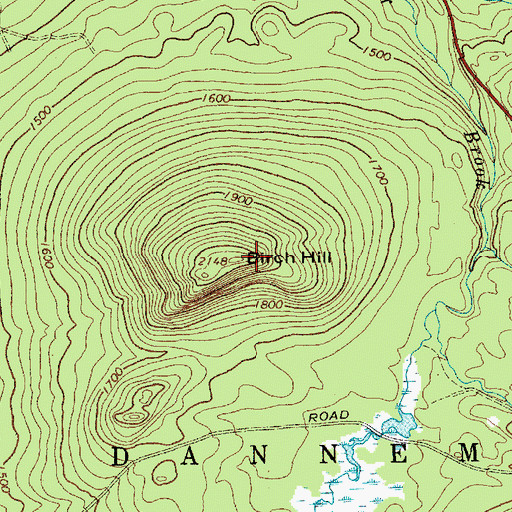 Topographic Map of Birch Hill, NY