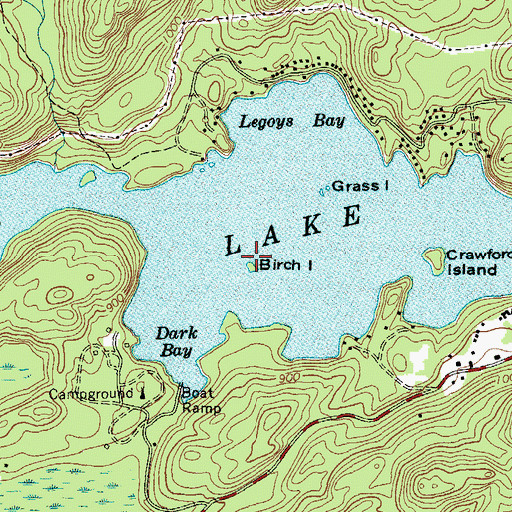 Topographic Map of Birch Island, NY