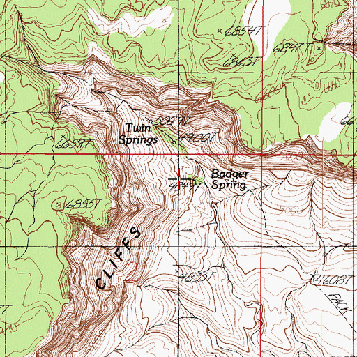 Topographic Map of Badger Spring, AZ