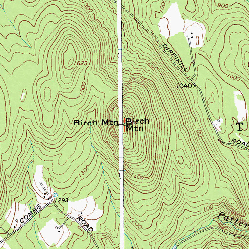 Topographic Map of Birch Mountain, NY
