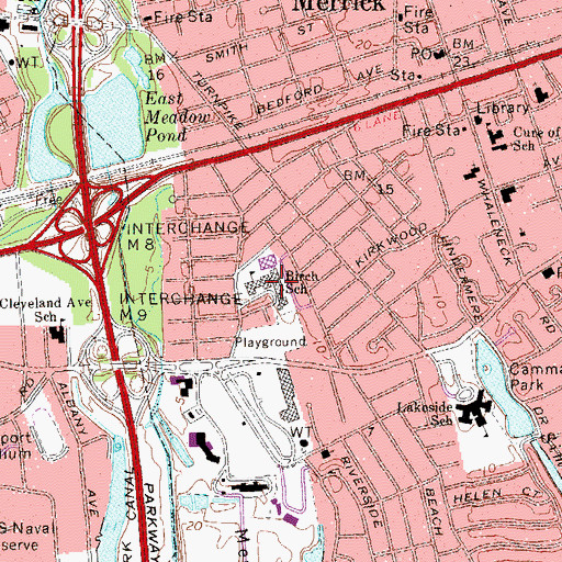 Topographic Map of Birch School, NY