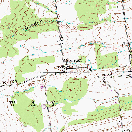 Topographic Map of Birchton, NY
