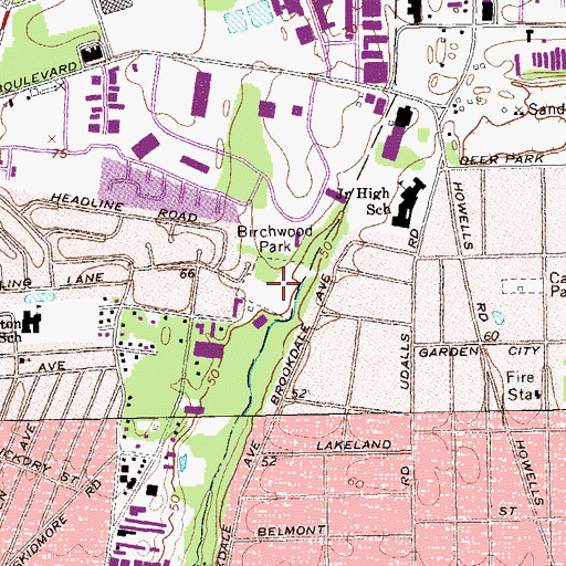Topographic Map of Birchwood Park, NY