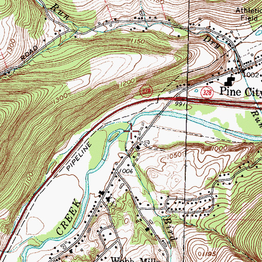Topographic Map of Bird Creek, NY