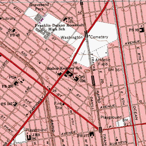 Topographic Map of Bishop Kearney School, NY
