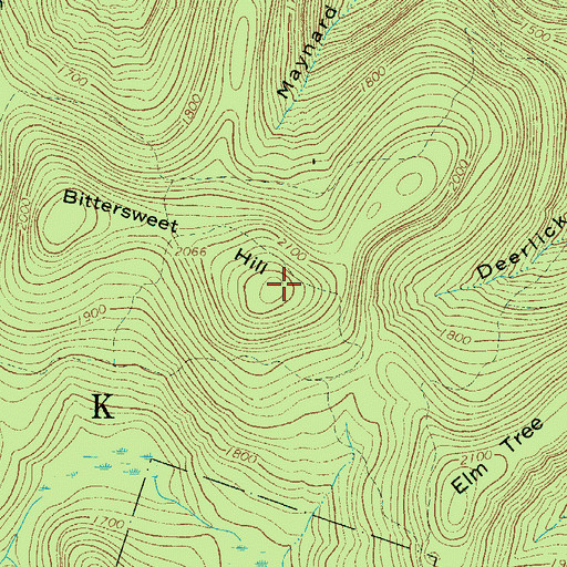 Topographic Map of Bittersweet Hill, NY