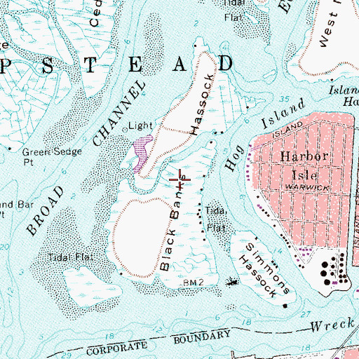 Topographic Map of North Black Banks Hassock, NY