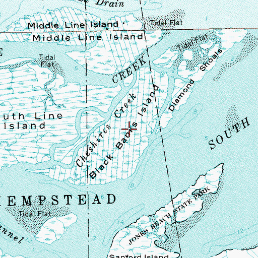 Topographic Map of Black Banks Island, NY