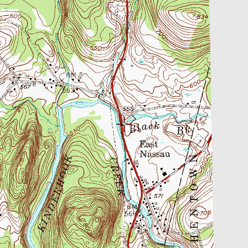 Topographic Map of Black Brook, NY