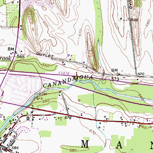 Topographic Map of Black Brook, NY