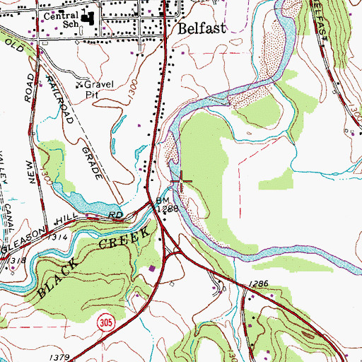 Topographic Map of Black Creek, NY