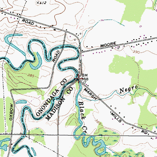 Topographic Map of Black Creek, NY