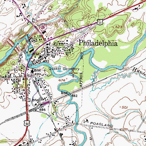 Topographic Map of Black Creek, NY