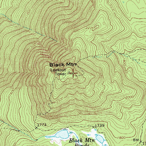 Topographic Map of Black Mountain, NY