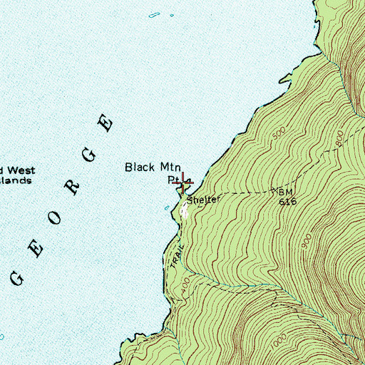 Topographic Map of Black Mountain Point, NY