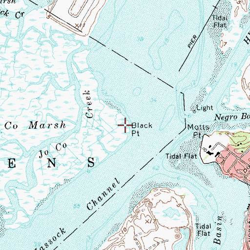 Topographic Map of Black Point, NY