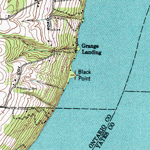 Topographic Map of Black Point, NY