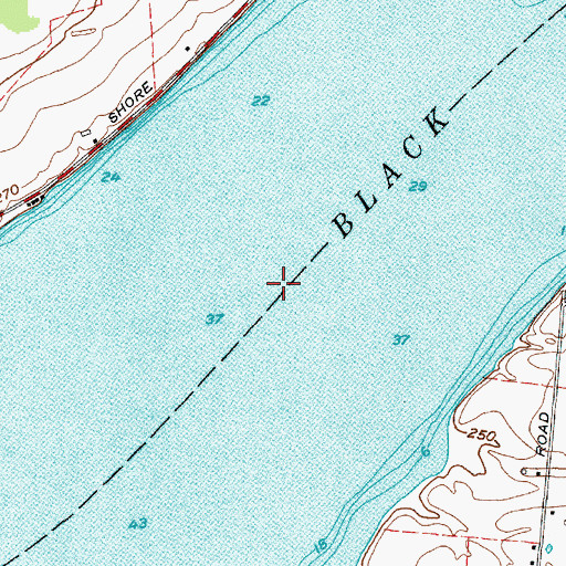Topographic Map of Black River Bay, NY