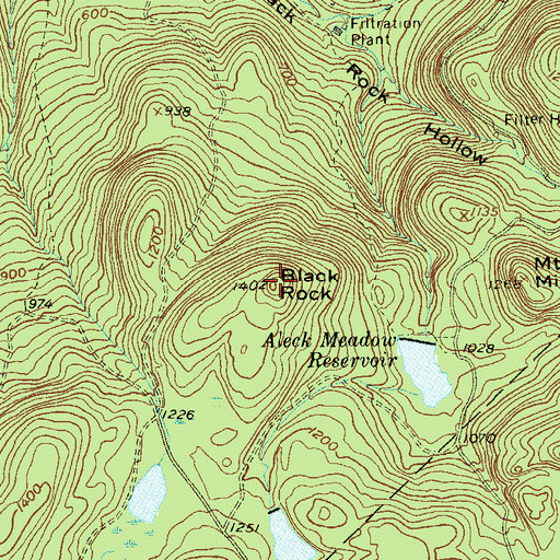 Topographic Map of Black Rock, NY