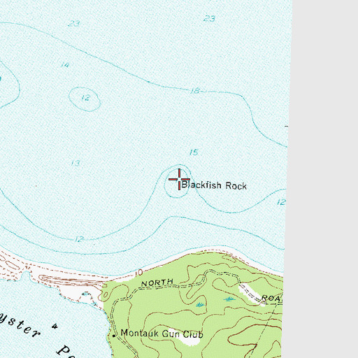 Topographic Map of Blackfish Rock, NY