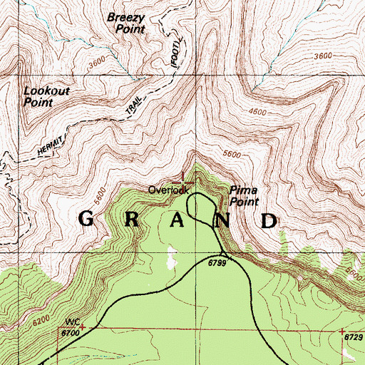 Topographic Map of Pima Point, AZ