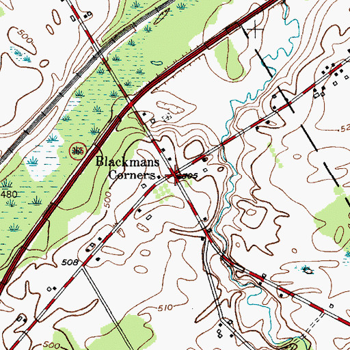 Topographic Map of Blackmans Corners, NY