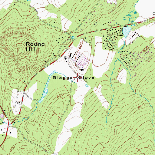 Topographic Map of Blaggs Clove, NY