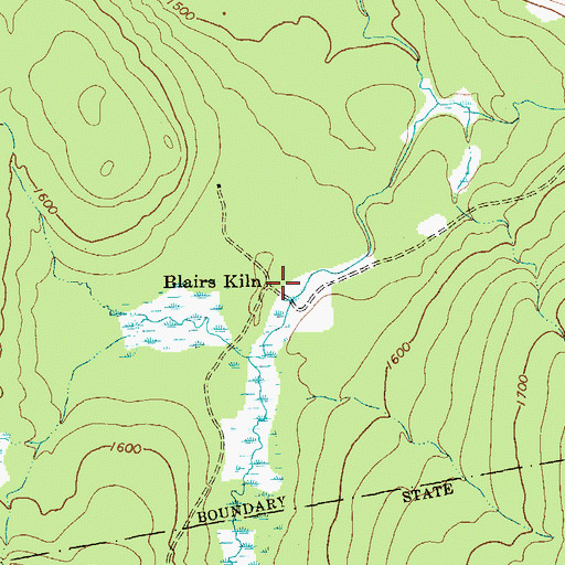 Topographic Map of Blairs Kiln, NY