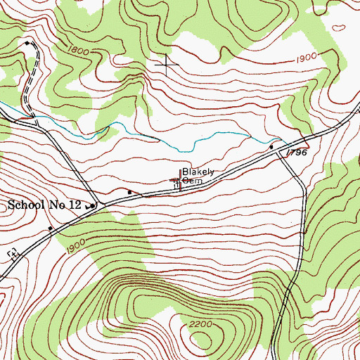 Topographic Map of Blakely Cemetery, NY