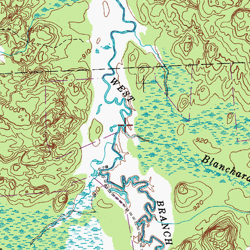 Topographic Map of Blanchard Creek, NY
