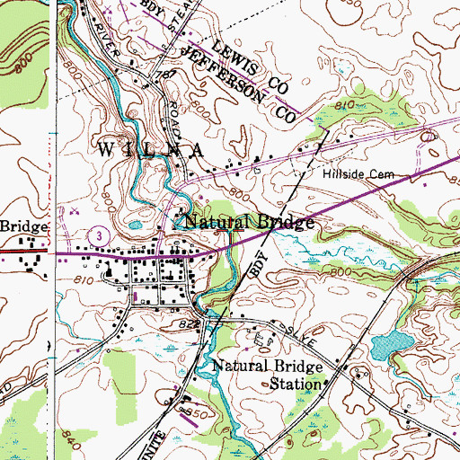 Topographic Map of Blanchard Creek, NY