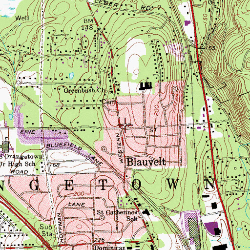 Topographic Map of Blauvelt, NY