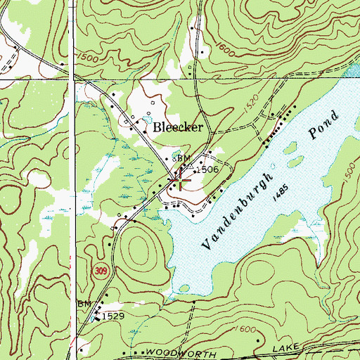 Topographic Map of Bleecker, NY
