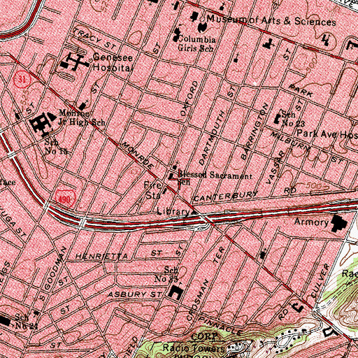 Topographic Map of Blessed Sacrament School, NY
