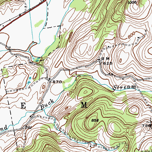 Topographic Map of Blind Buck Hollow, NY