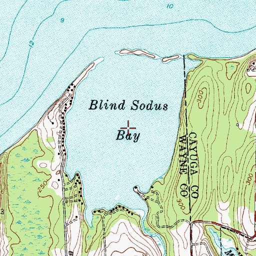 Topographic Map of Blind Sodus Bay, NY