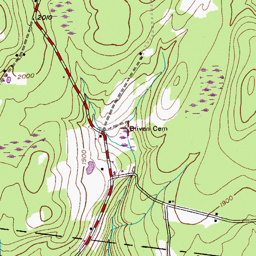 Topographic Map of Bliven Cemetery, NY