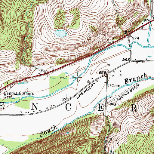 Topographic Map of Bliven Creek, NY