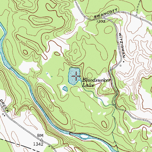 Topographic Map of Bloodsucker Lake, NY