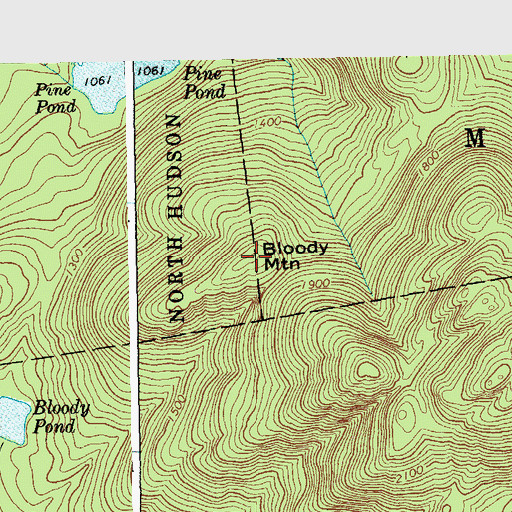 Topographic Map of Bloody Mountain, NY