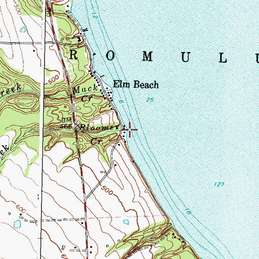 Topographic Map of Bloomer Creek, NY