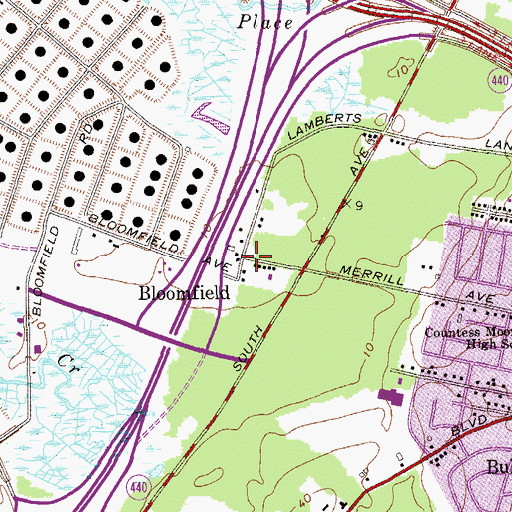 Topographic Map of Bloomfield, NY