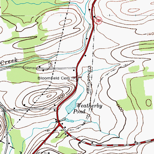 Topographic Map of Bloomfield Cemetery, NY