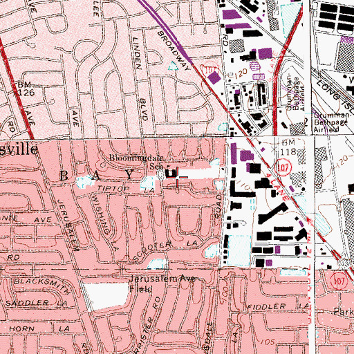 Topographic Map of Bloomingdale School, NY