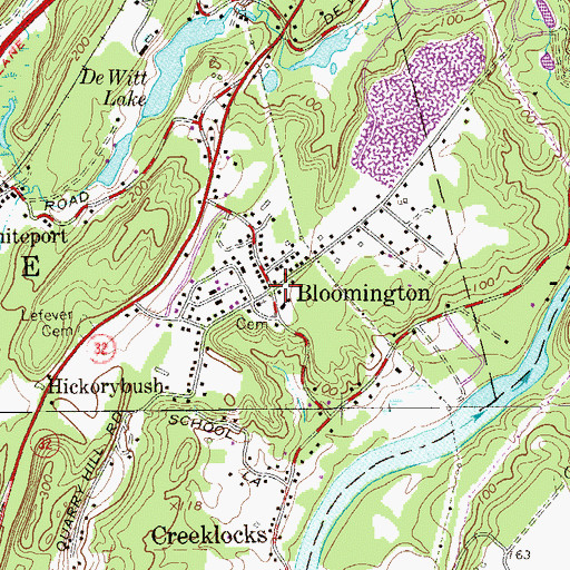 Topographic Map of Bloomington, NY