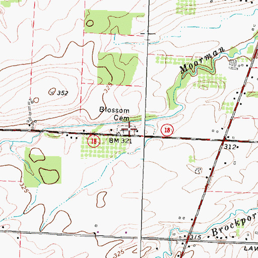 Topographic Map of Clarkson Union Cemetery, NY