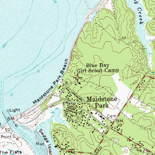 Topographic Map of Blue Bay Girl Scout Camp, NY